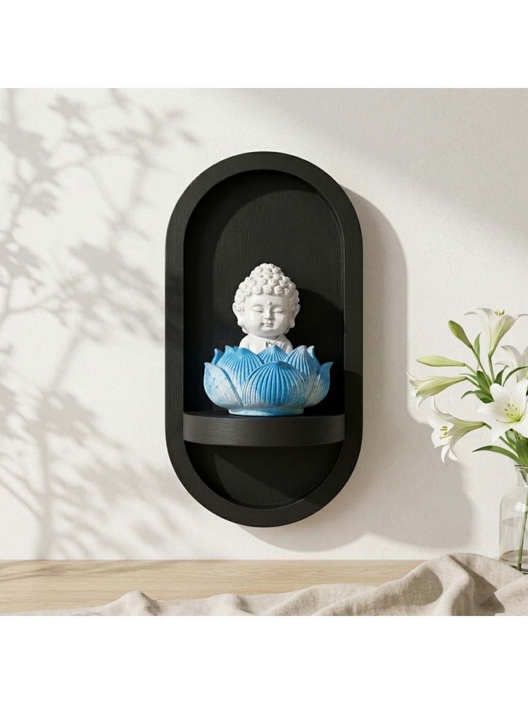 eCraftIndia Blue Solid Metal Lord Buddha Idol-picture-15