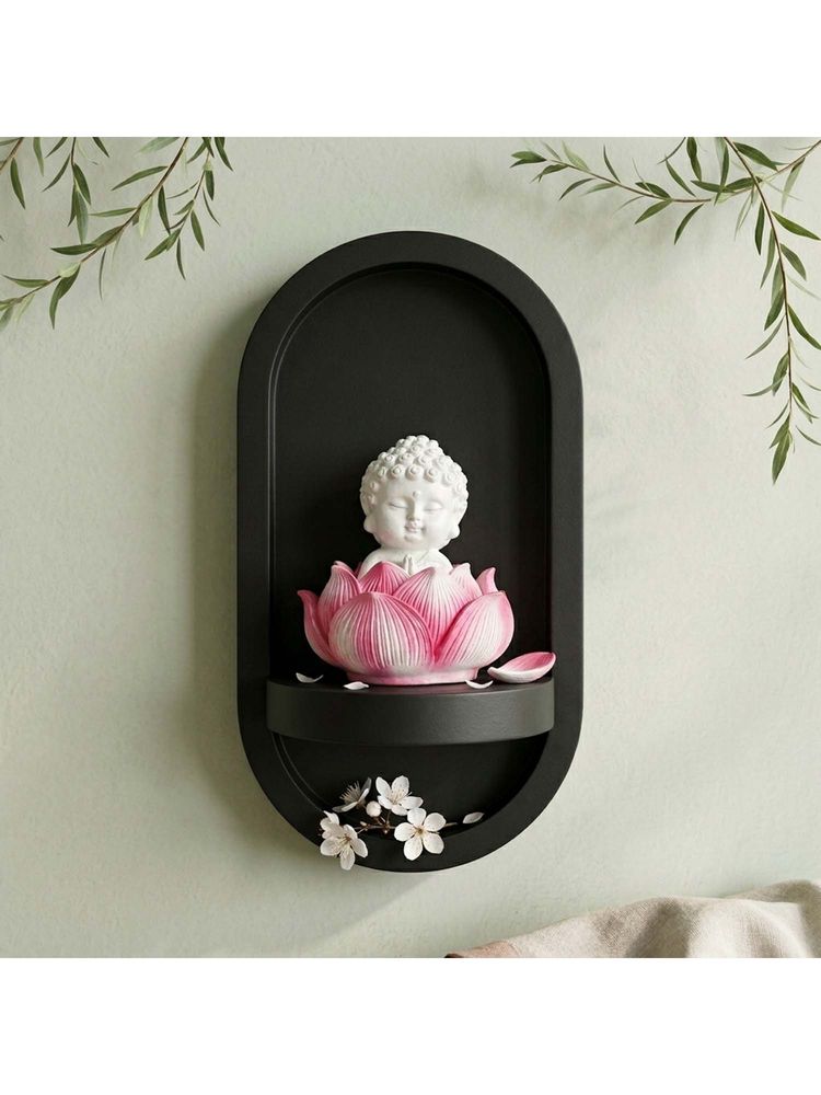 eCraftIndia Pink Solid Metal Lord Buddha Idol-picture-27