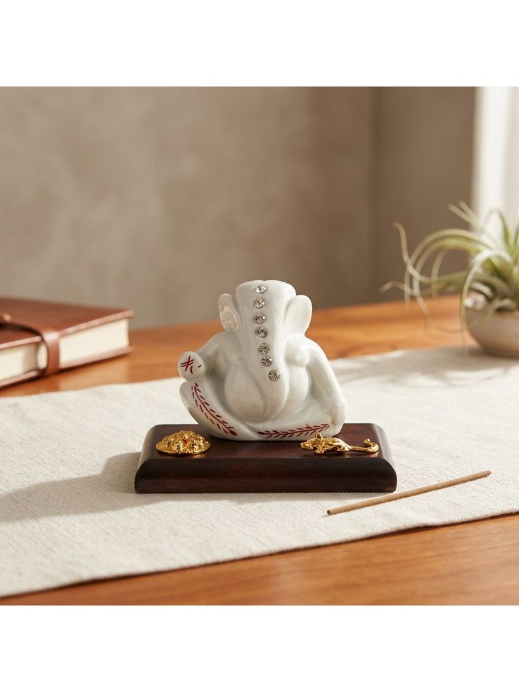 eCraftIndia White Solid Resin Ganesha Idol-picture-14