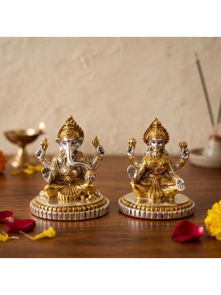 eCraftIndia Multi-Color Solid Metal Laxmi Murti and Ganesh Murti-image-13