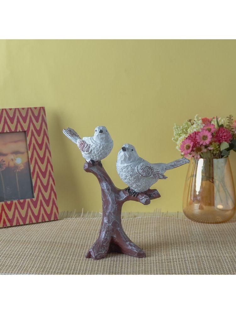 The Decor Mart White Sparrow Bird On Tree Showpiece-picture-11
