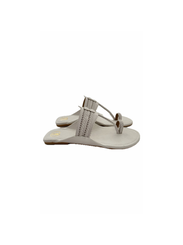 PREET KAUR Women Grey Pastel Flat Kolhapuris-picture-22