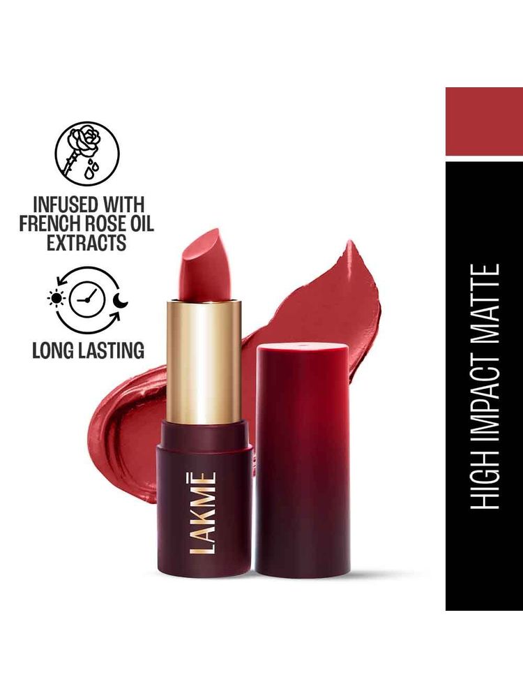 Lakme Forever Matte Lipstick, Made With French Rose Oil Extracts