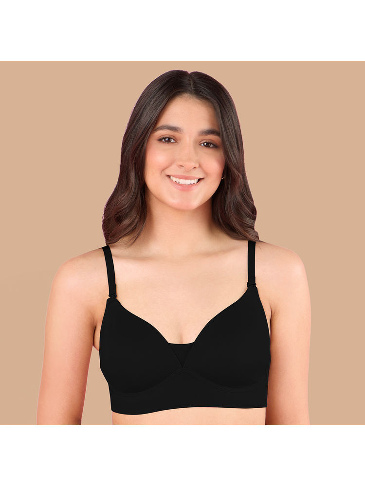 Nykd by Nykaa Adapt360° Lift & Support Padded Non Wired Barely There T-Shirt Bra NYB362 Black-picture-11