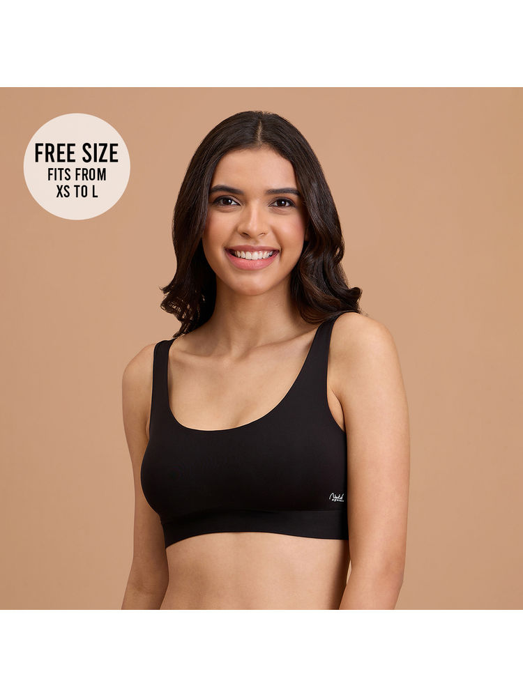 nykd by nykaa Barely There Slip-On Lounge Bra with Removable Cookies for Nipple Concealment-NYB378-Black-Free Size-picture-20