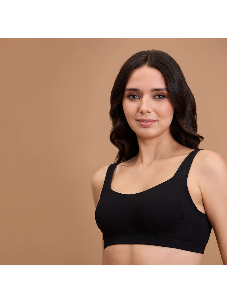 Nykd By Nykaa Cotton Non Padded Non Wired Everyday Comfort Bra-NYB388-Black-picture-35