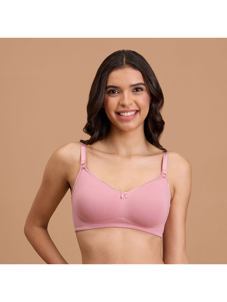 Nykd By Nykaa Cotton Deep Neck Non Padded Non Wired Bra with Low Back-NYB391-Blush-picture-10
