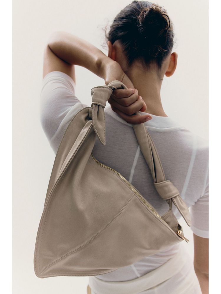 H&M Women Beige Scarf-Look Shoulder Bag
