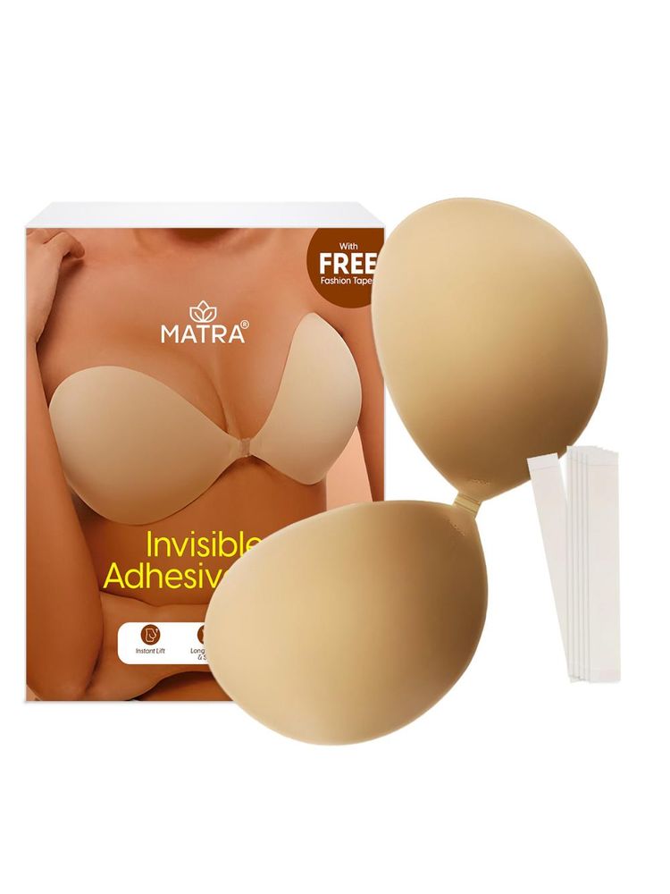 Matra Invisible Adhesive Bra Sticky Push Up Strapless Silicone Stick On with Free Fashion Tapes-picture-10