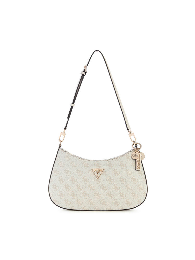 Guess Bone Logo Monogram Polyurethane Noelle Top Zip Handbag-image-30