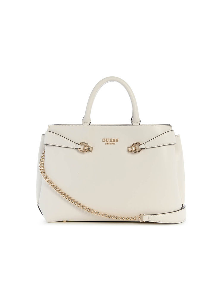 Guess Bone Solid Polyurethane Lorelei Girlfriend Satchel Bag-image-46