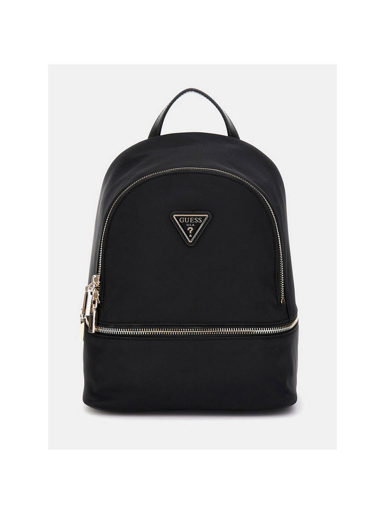 guess fashion Guess Black Solid Nylon Follie Backpack (S)-picture-35