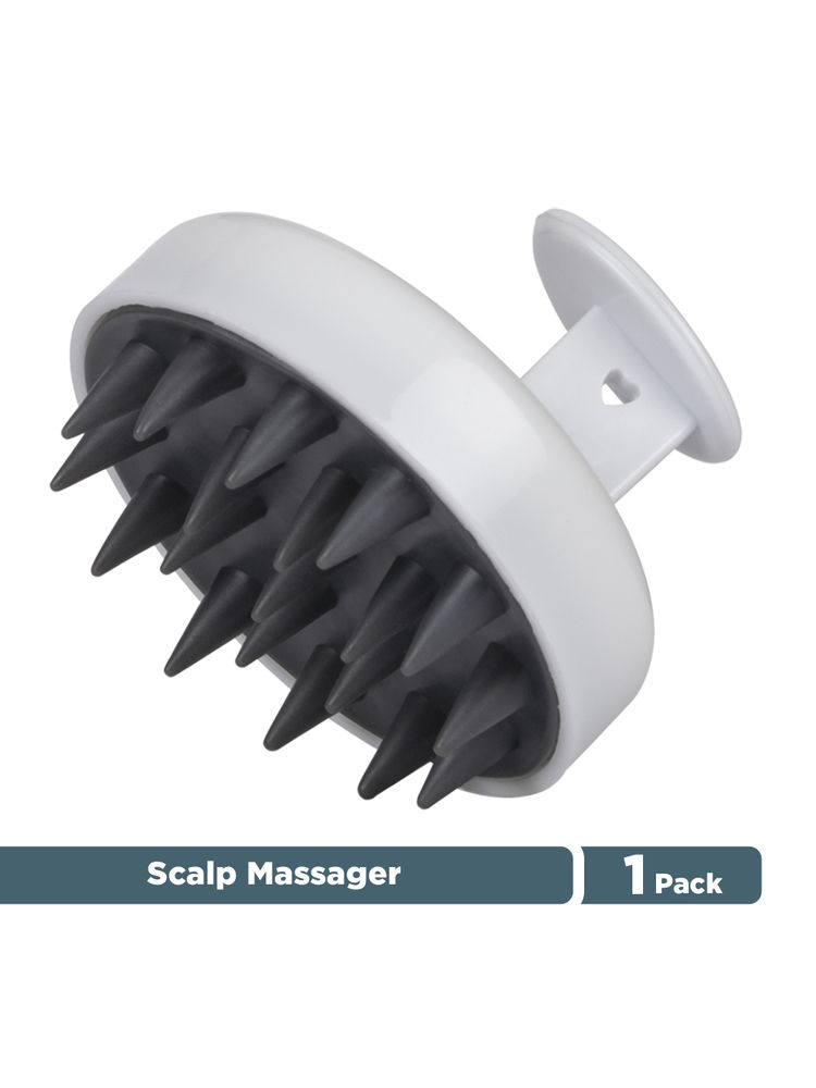 FURR Soft Silicone Bristles Scalp Massager with Removable Handle for head Massage