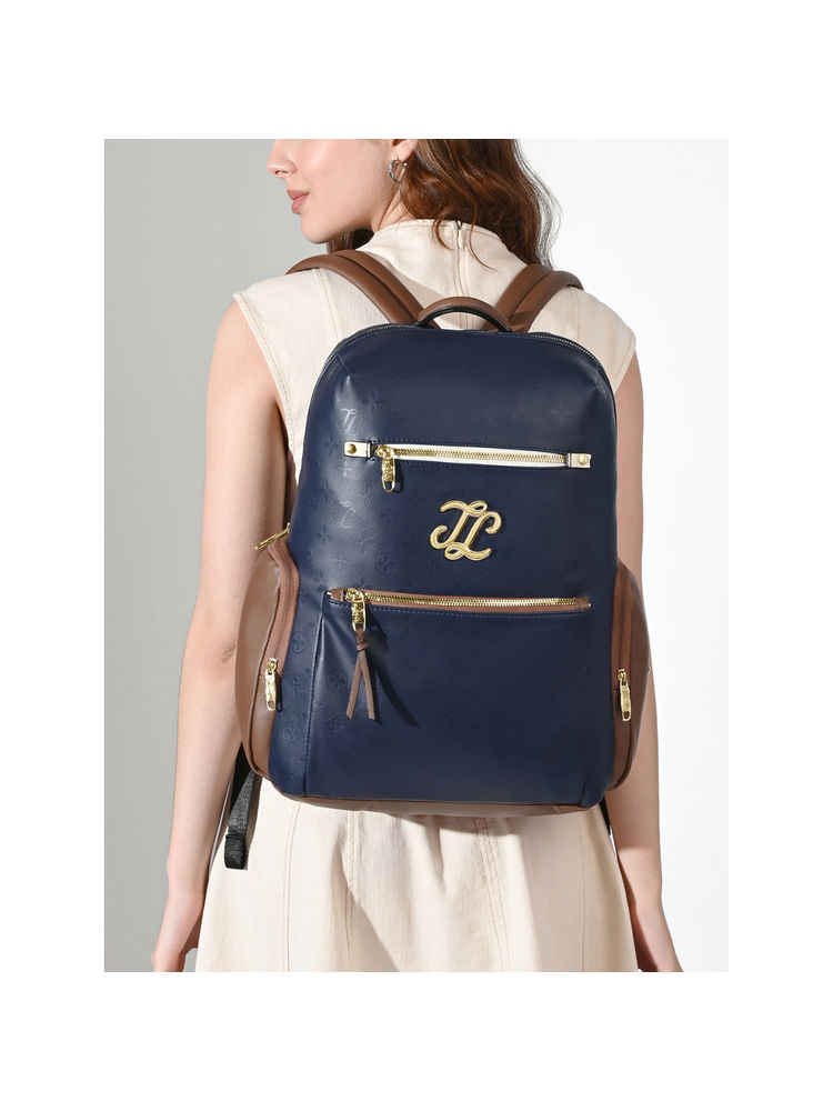Lavie Signature Womens Blue Colourblock Butte Large Backpack (L)-picture-20