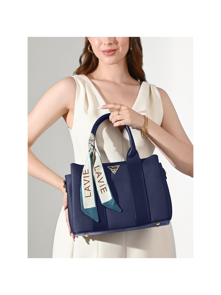 Lavie Signature Navy Blue Womens Tacoma 3C Medium Satchel Bag (M)