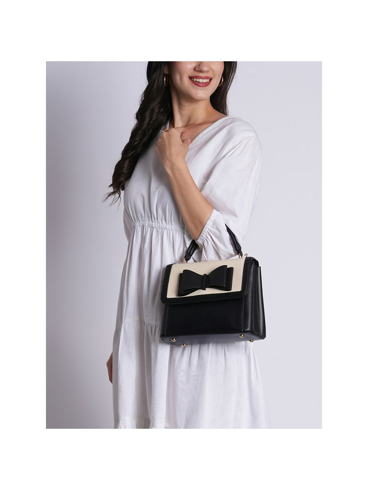 Lavie Signature Womens Black LS Elgin Flap Satchel Bag (M)-picture-34