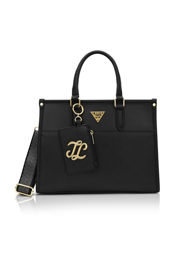 Lavie Signature Womens Black Ithaca Colorblock Tote Bag (M)-picture-28