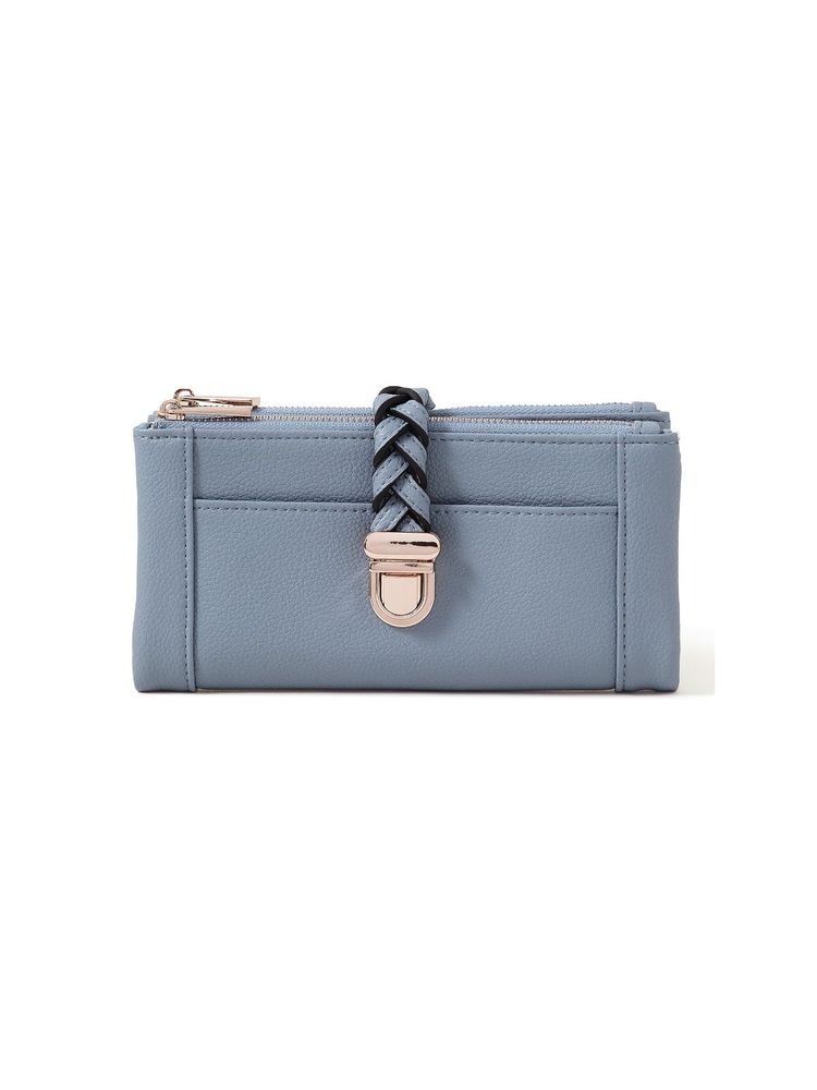 Accessorize London Womens Blue Plait Push Lock Wallet-picture-23