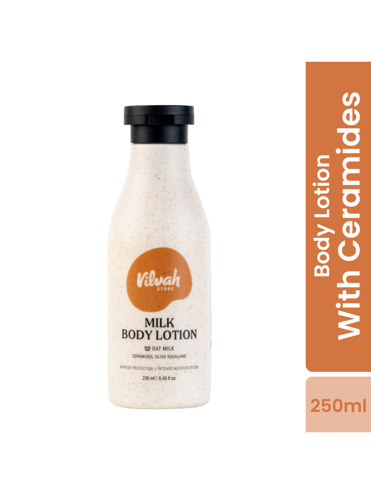 VILVAH Oat Milk, Ceramides & Olive Squalane Body Lotion, 48hrs Moisturization-picture-14