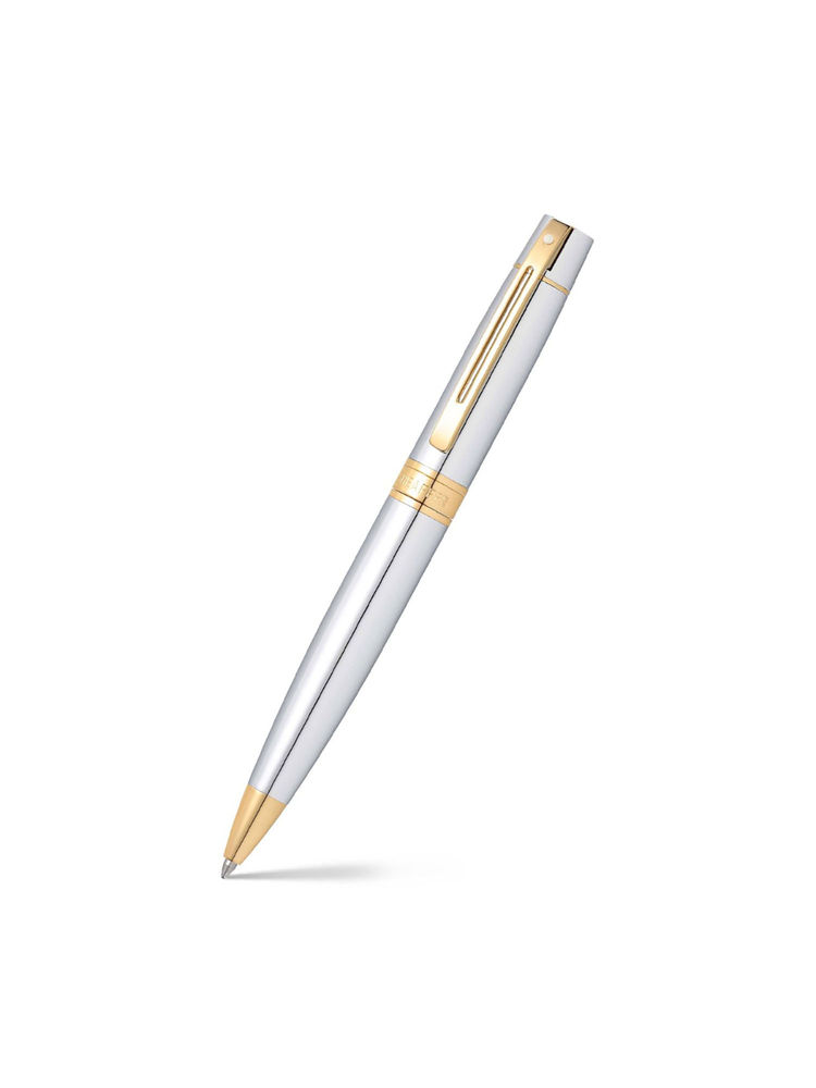Sheaffer 9342 Gift 300 Ballpoint Pen - Bright Chrome with Gold Tone Trim-picture-28