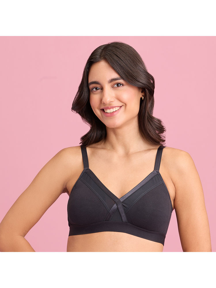 Nykd by Nykaa X-Frame Cotton Support Bra - Black NYB191-picture-26