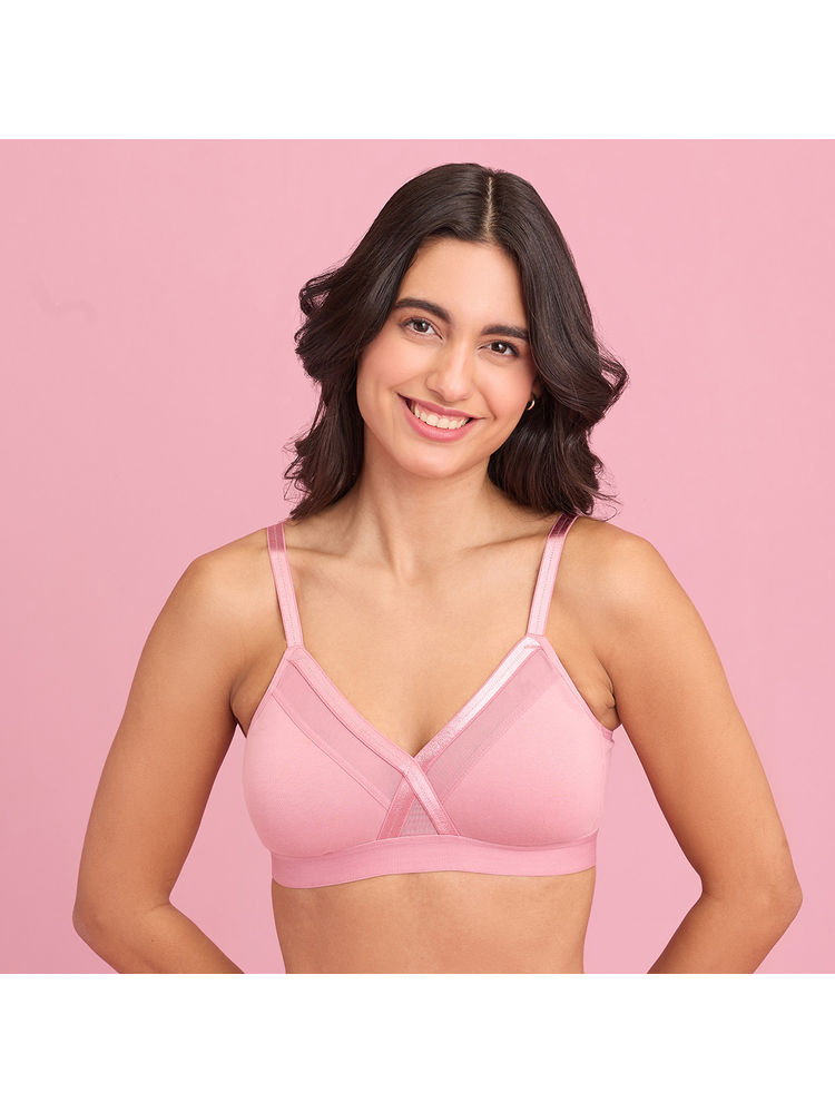 Nykd by Nykaa X-Frame Cotton Support Bra - Blush NYB191-picture-14