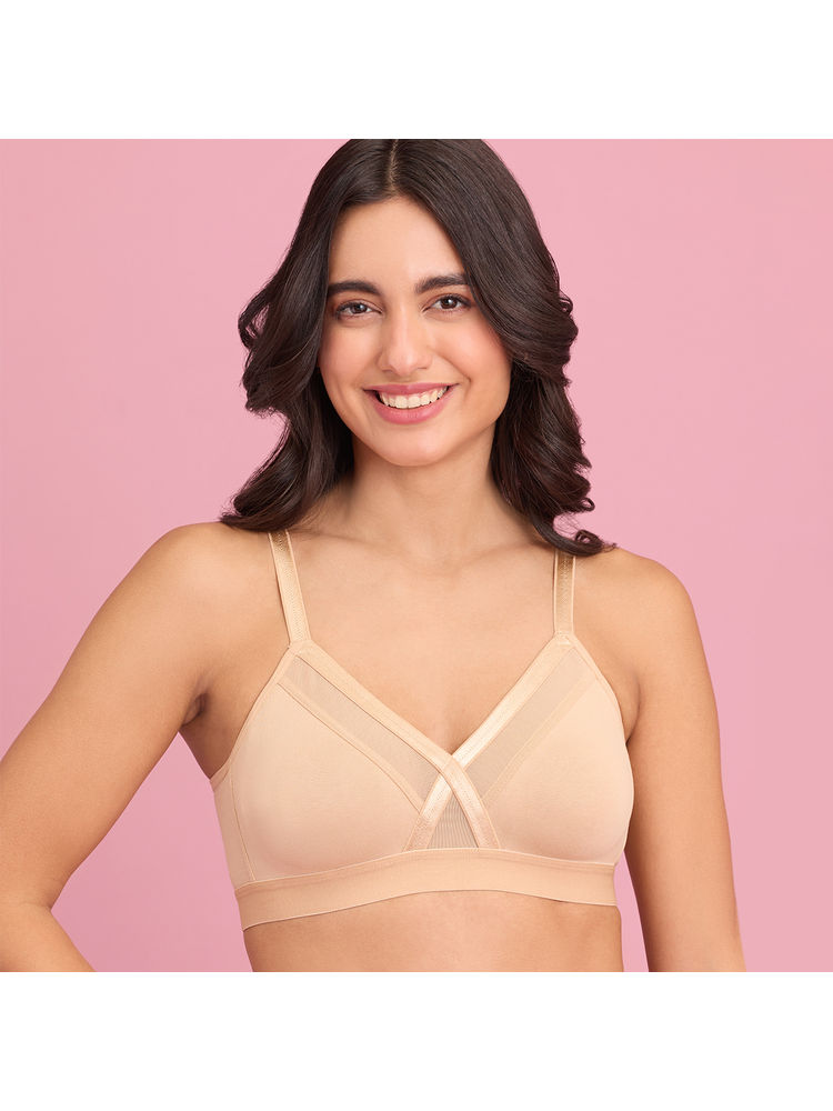 Nykd by Nykaa X-Frame Cotton Support Bra - Sand NYB191-picture-21