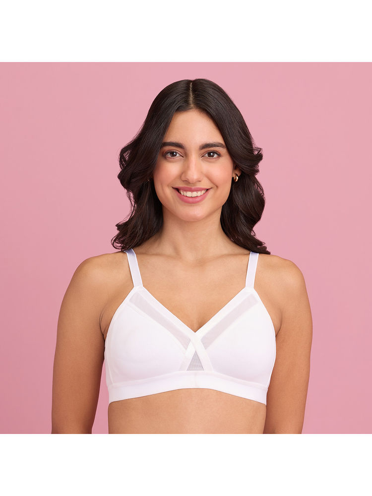 Nykd by Nykaa X-frame Cotton Support Bra - Nyb191 White-picture-22