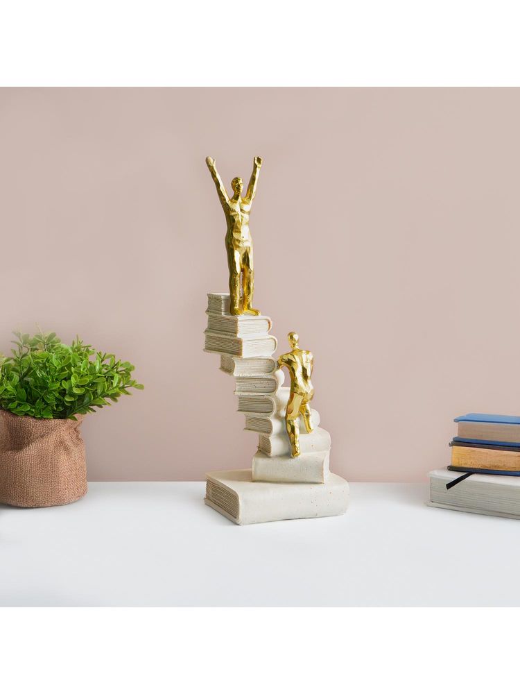 Voncasa White and Gold Resin Staircase Decorative Object-image-11