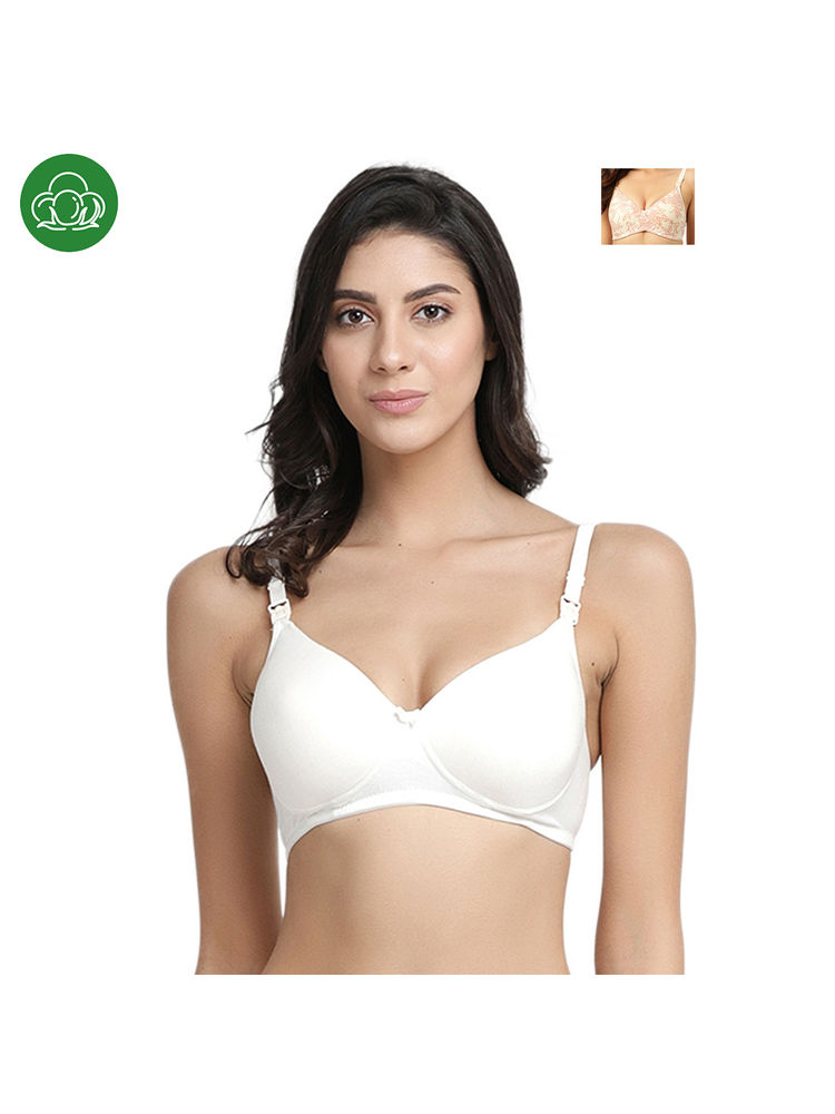 Inner Sense Organic Antimicrobial Padded NonWired Feeding Bra Multi-Color (Pack of 2)-picture-11