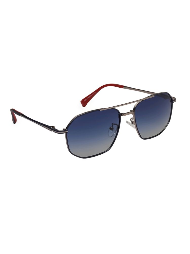 MacV Unisex Polarised & UV Protected Blue Lens Rectangle Sunglasses (58)-picture-16