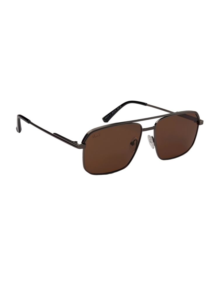 MacV Unisex Polarised & UV Protected Brown Lens Rectangle Sunglasses (60)-picture-14