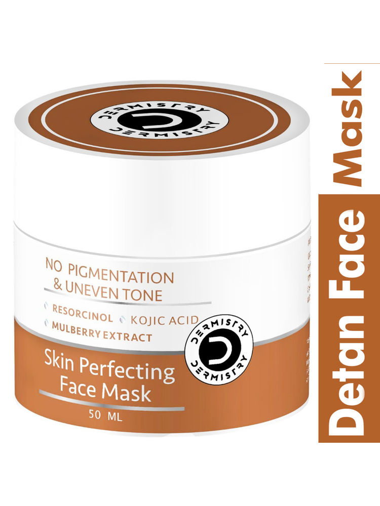 DERMISTRY Kojic Acid Pigmentation De D Tan Dark Spots Removal Skin Whitening Glowing Face Pack Mask