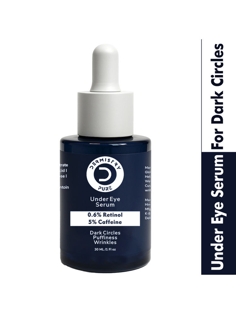 DERMISTRY 0.6% Retinol Caffeine Under Eye Care Cream Serum Dark Circles Puffiness Wrinkle Puffy Eyes