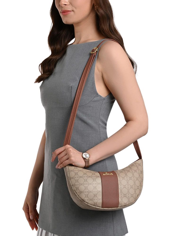 Lavie Women's Mono Bonnie Sling Bag (Beige) (L)-image-46