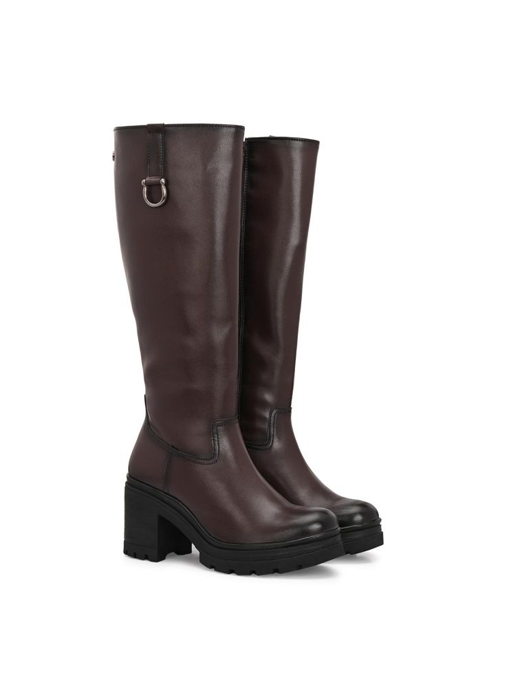 Delize Women Brown Knee High Casual Boots-picture-25