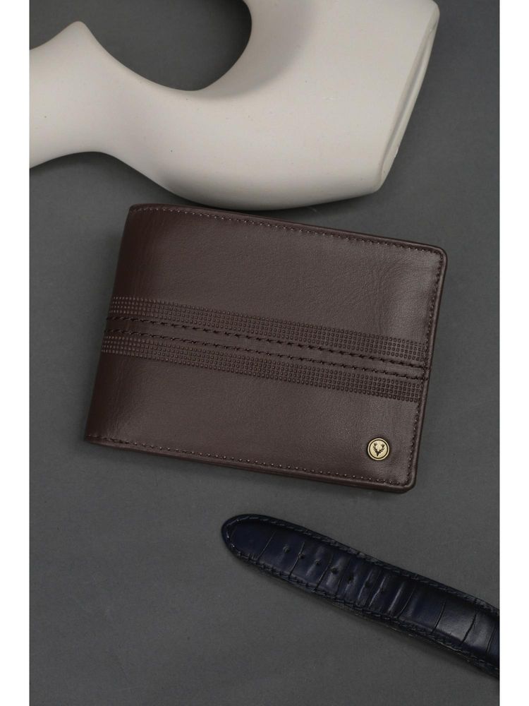 Allen Solly Men Brown Textured Leather Wallet-picture-24