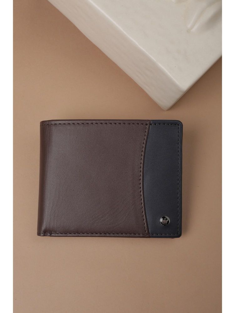 Louis Philippe Men Brown Colorblocked Leather Wallet