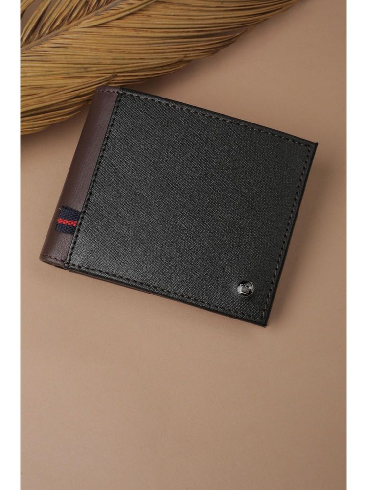 Louis Philippe Men Black Colorblock Leather Wallet-picture-20