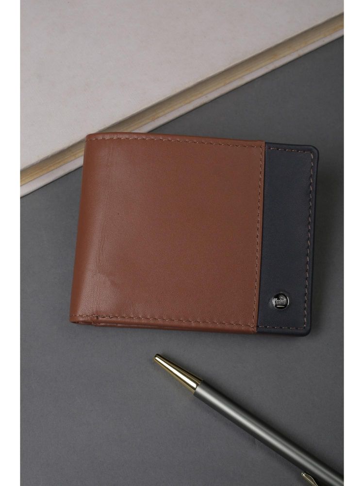 Louis Philippe Men Brown Colorblocked Leather Wallet-picture-41