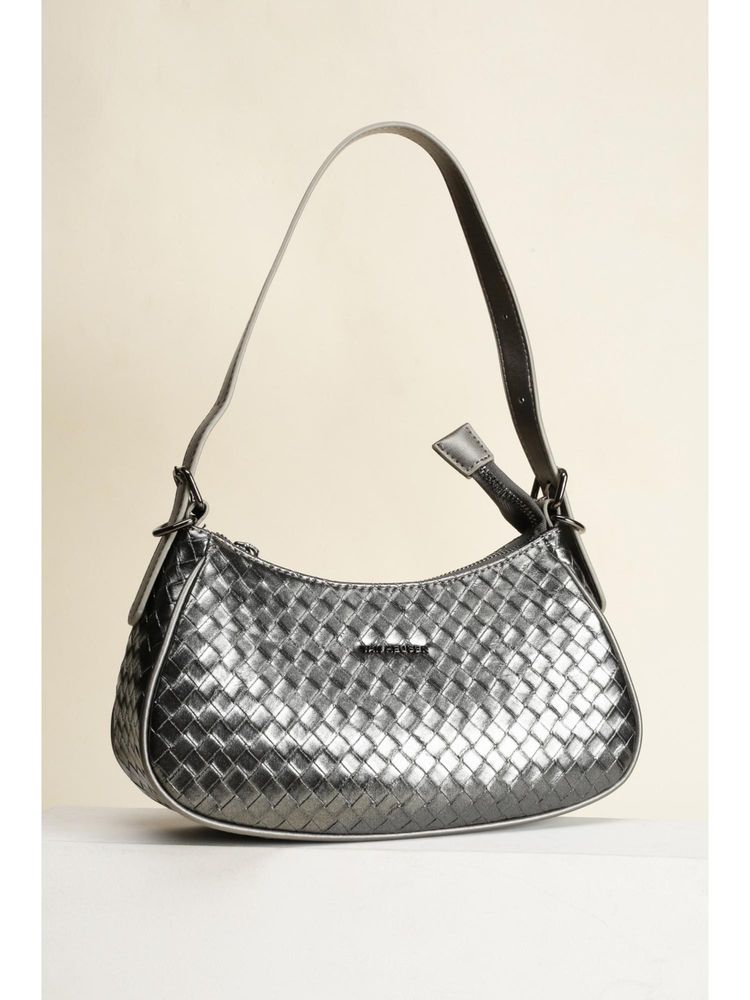 Van Heusen Women Grey Solid Casual Handbag-image-48