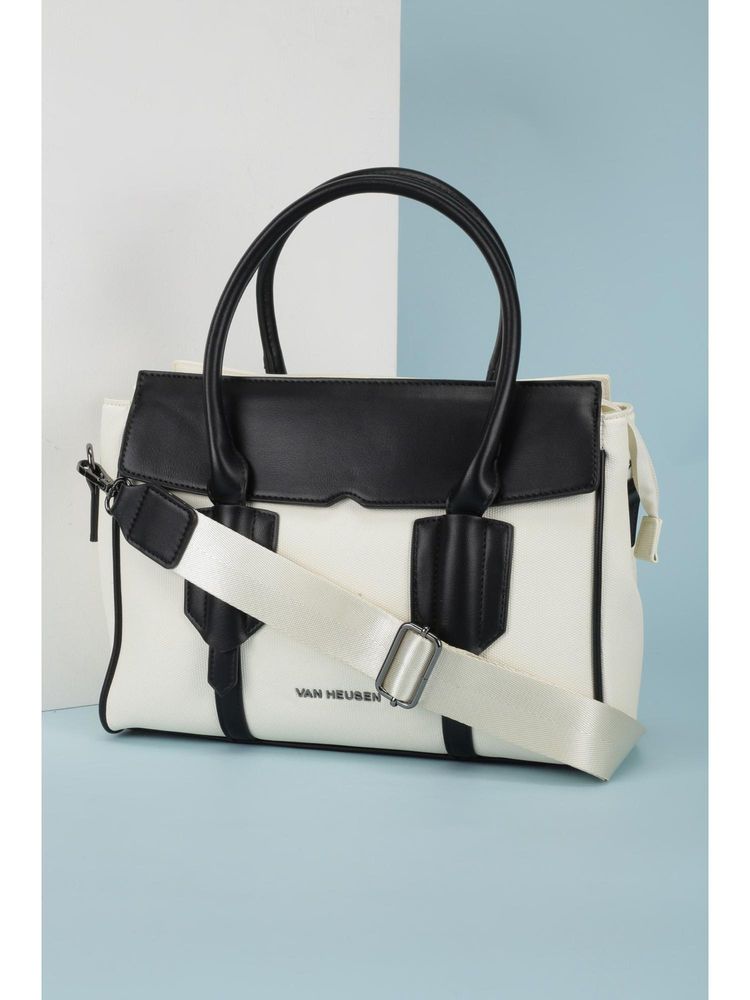 Van Heusen Women White Colorblock Casual Handbag With Detachable Strap-picture-37