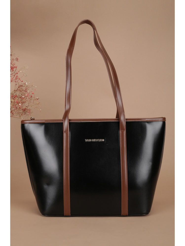 Van Heusen Women Black Solid Casual Handbag-picture-29