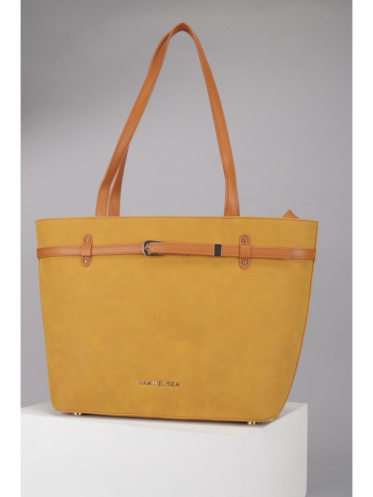 Van Heusen Women Yellow Solid Casual Handbag-picture-16