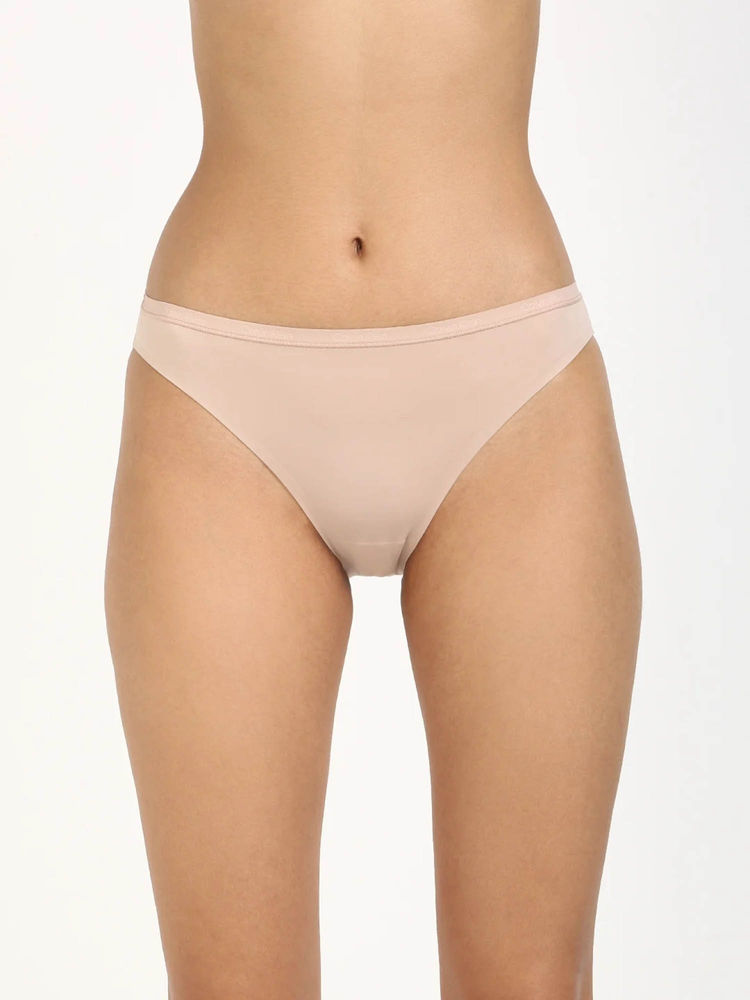 calvin klein fashion Calvin Klein Solid Beige Mid Rise Bikini Brief-picture-16