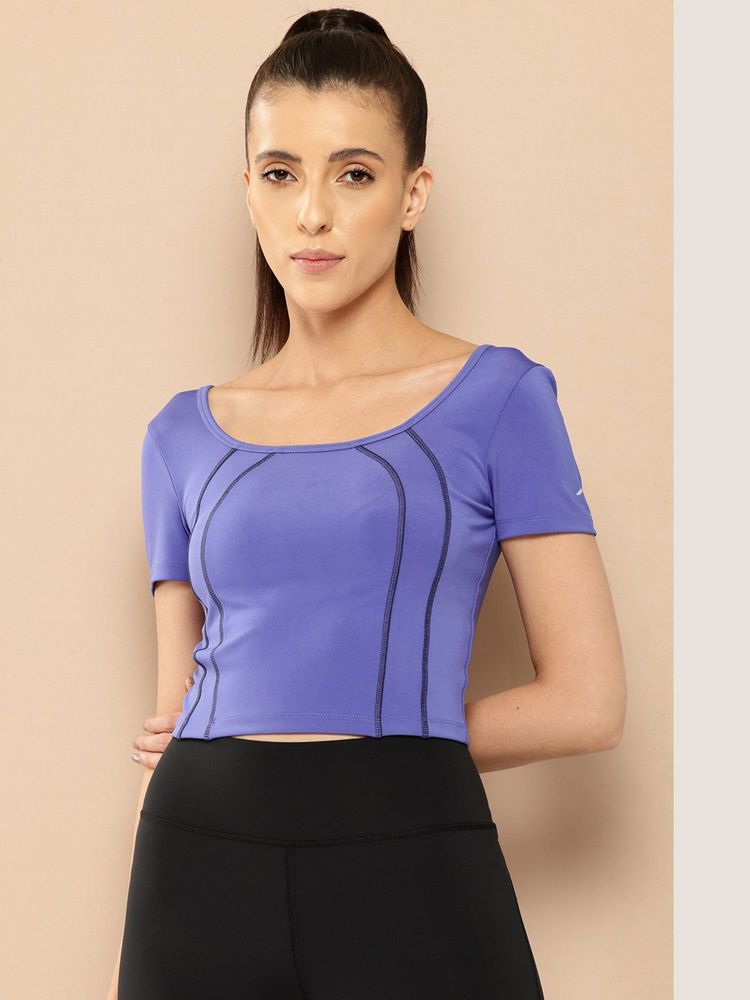 Alcis Purple Curve Line Crop T-Shirt-picture-27