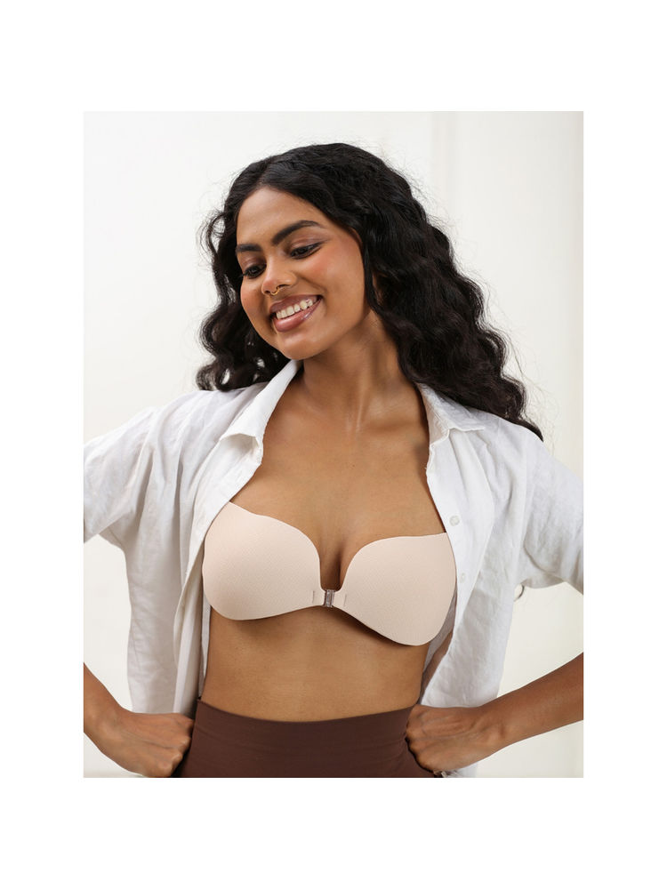 Underneat Women Beige Stick-On Supportable Adhesive Invisible Bra