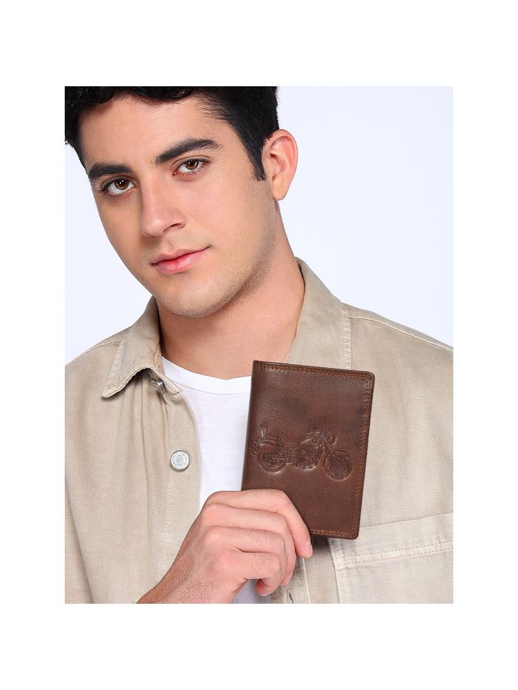 Sassora Genuine Leather Rfid Bike Embossed Pattern Wallet (L)-picture-15