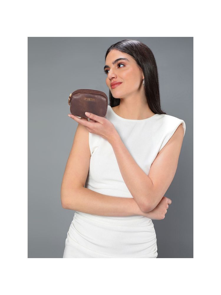 Sassora Brown Genuine Leather Women Coin Pouch (S)-picture-28