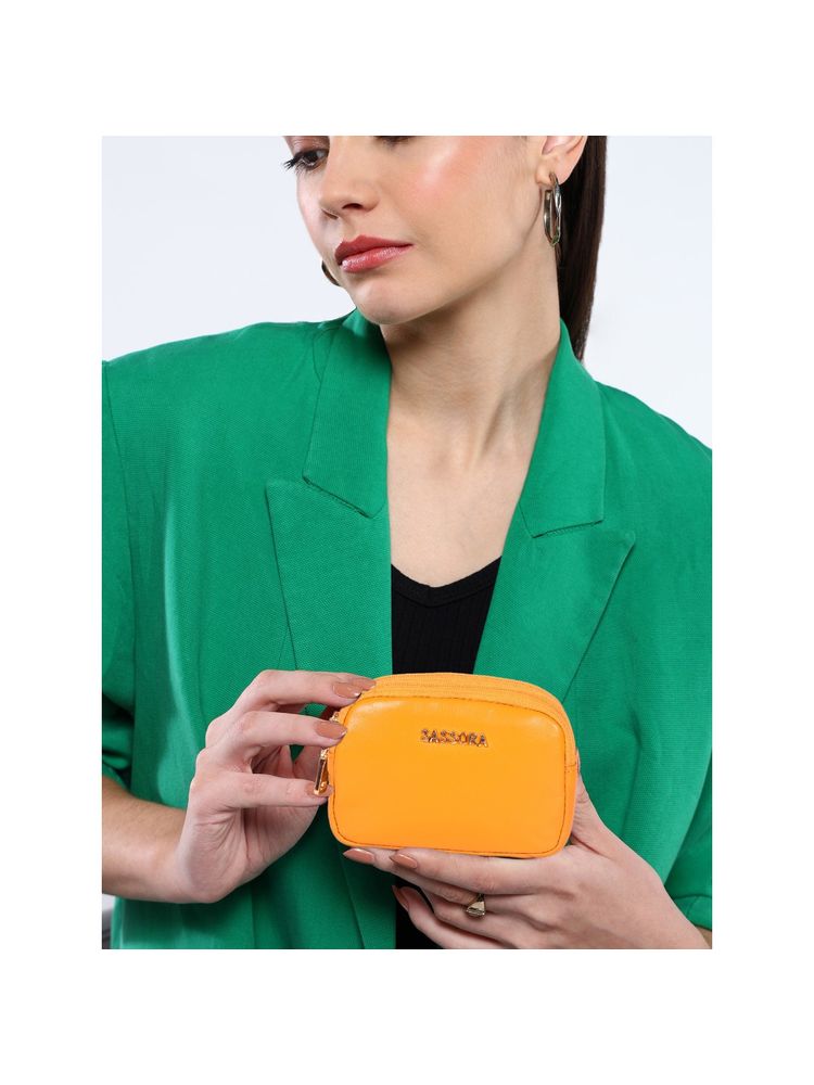 Sassora Yellow Genuine Leather Women Coin Pouch (S)-image-48